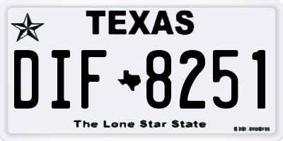 TX license plate DIF8251