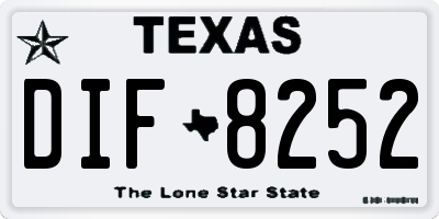 TX license plate DIF8252