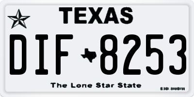 TX license plate DIF8253