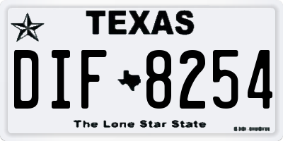 TX license plate DIF8254