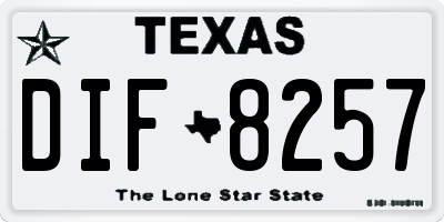 TX license plate DIF8257