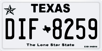 TX license plate DIF8259