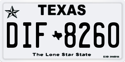 TX license plate DIF8260