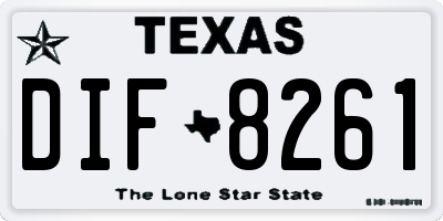 TX license plate DIF8261