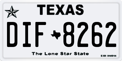 TX license plate DIF8262