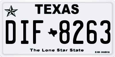 TX license plate DIF8263