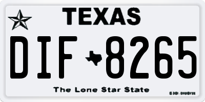 TX license plate DIF8265