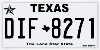 TX license plate DIF8271