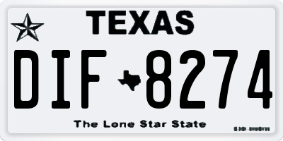 TX license plate DIF8274