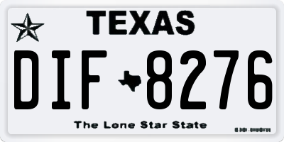 TX license plate DIF8276