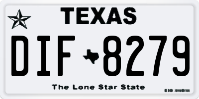 TX license plate DIF8279