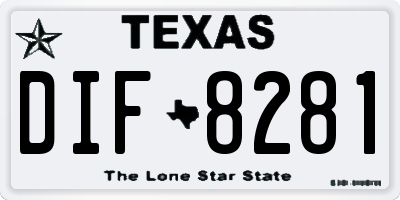 TX license plate DIF8281