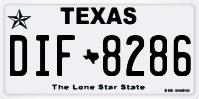 TX license plate DIF8286