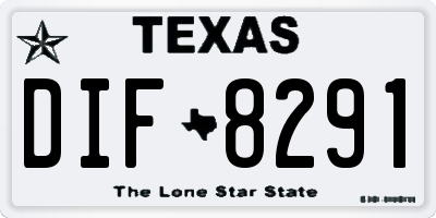 TX license plate DIF8291