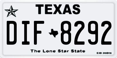 TX license plate DIF8292