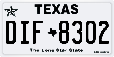 TX license plate DIF8302