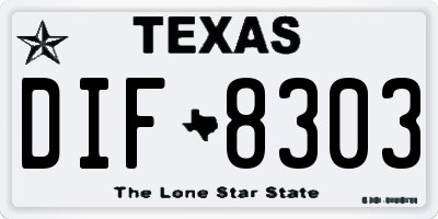 TX license plate DIF8303