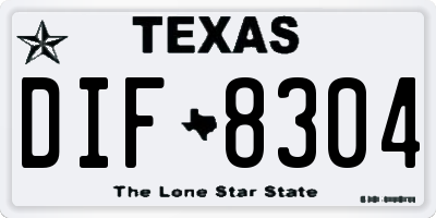 TX license plate DIF8304