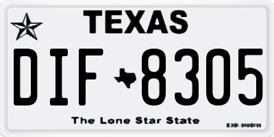 TX license plate DIF8305