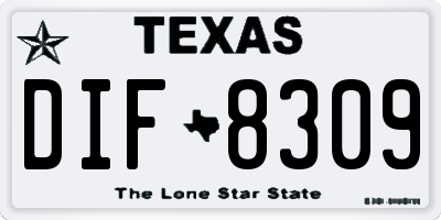 TX license plate DIF8309