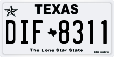 TX license plate DIF8311
