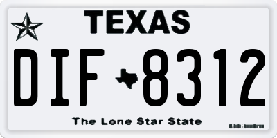 TX license plate DIF8312