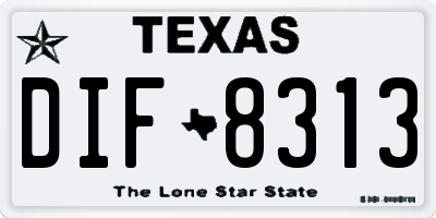 TX license plate DIF8313