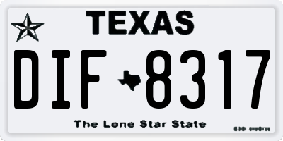 TX license plate DIF8317