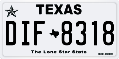 TX license plate DIF8318
