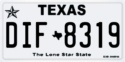 TX license plate DIF8319