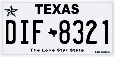TX license plate DIF8321