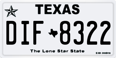 TX license plate DIF8322