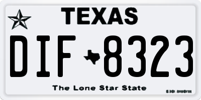 TX license plate DIF8323