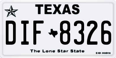 TX license plate DIF8326