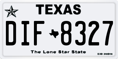 TX license plate DIF8327