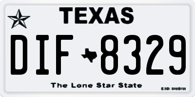 TX license plate DIF8329