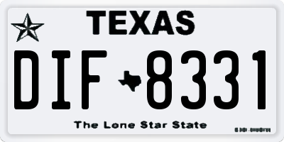 TX license plate DIF8331