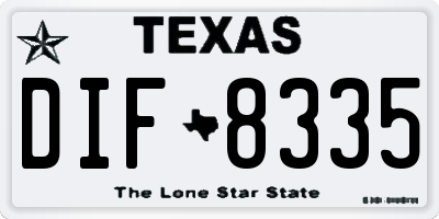 TX license plate DIF8335