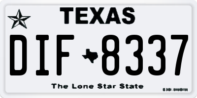 TX license plate DIF8337