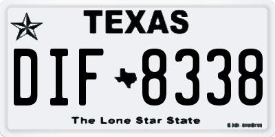 TX license plate DIF8338