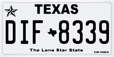 TX license plate DIF8339