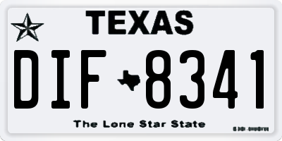 TX license plate DIF8341