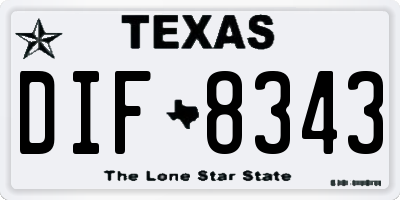 TX license plate DIF8343
