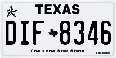 TX license plate DIF8346