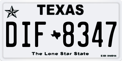 TX license plate DIF8347