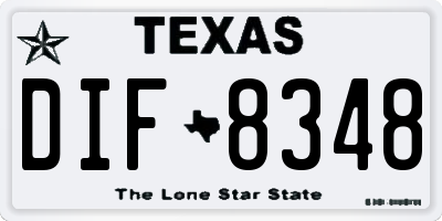 TX license plate DIF8348