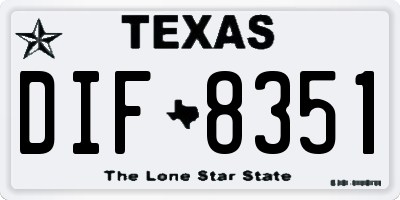 TX license plate DIF8351