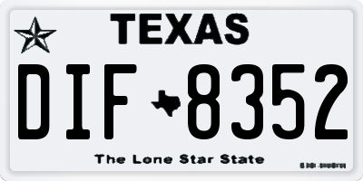 TX license plate DIF8352