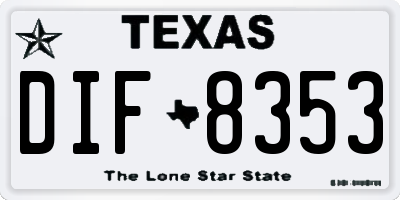 TX license plate DIF8353