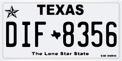 TX license plate DIF8356